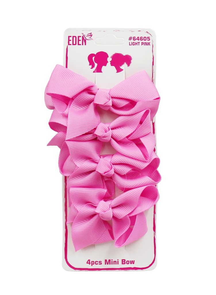 Eden Mini Bow Hair Accessory #64605 L-Pink (4 pcs/pk) -dz