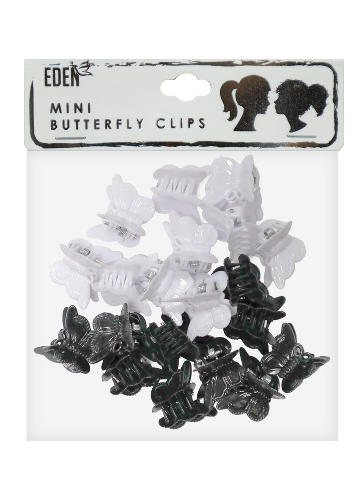 [EDN68103] Eden Mini Buterfly Clips #68103 B/M Black/White -dz