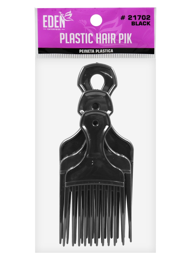 [EDN21702] Eden Plastic Hair Pik (3 pcs) #21702 Black -dz