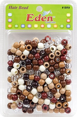 [BR9BNM] Eden XLG Blister Med Round Bead-Brown Tone #BR9-BNM -pk