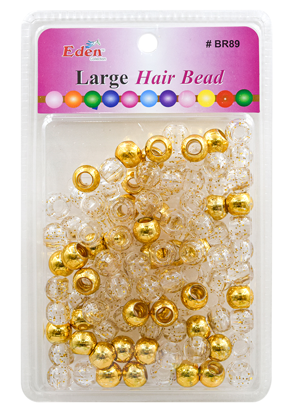 Eden XLG Blister Round Bead -Mgol+Gold Glitter #BR89MGG -pk
