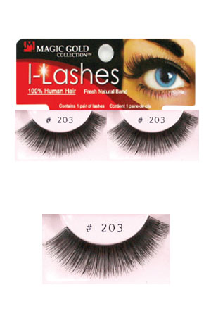 Eyelashes #203 Black (Magic Gold)
