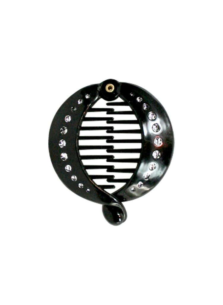 [MG23528] Fish Comb w/ Stone #2352 Black - dz