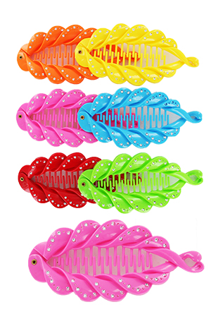 [MG94684] Fish Comb w/ Stone #4684 Asst -dz