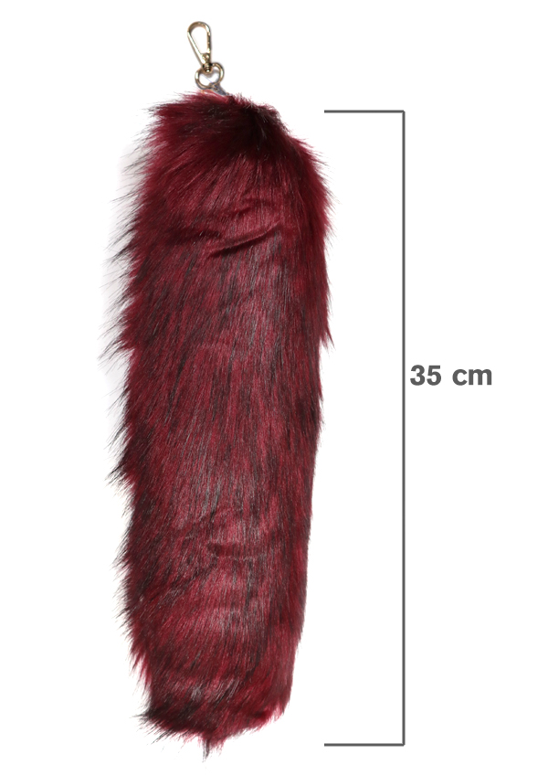 [KCFT007] Fox Tail Key Chain - Burgundy #KCFT007 (6 pc/1 pk) -pk