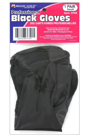 Black Latex Gloves #0746 Small (CA9515PR-S) -pk