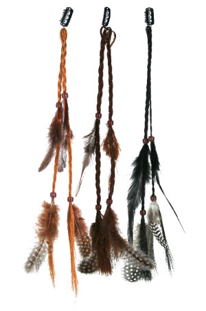 [MG30496] Hair Clip with Feather #3049-03 ASST-dz