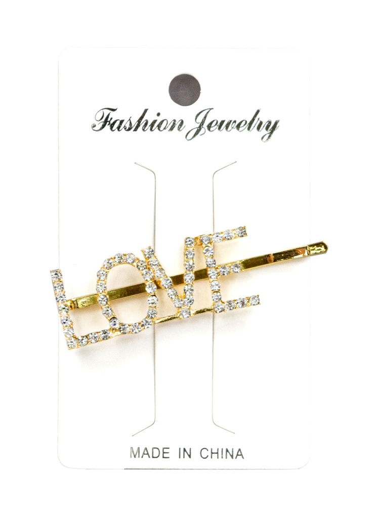 Hair Pin-Love#93033 Gold -dz