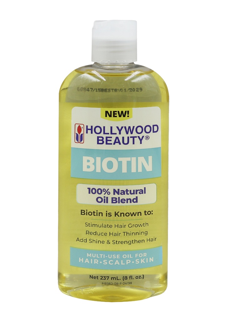 [HWB56008] Hollywood Beauty BIOTIN Oil for Hair,Scalp,Skin (8 oz) #99