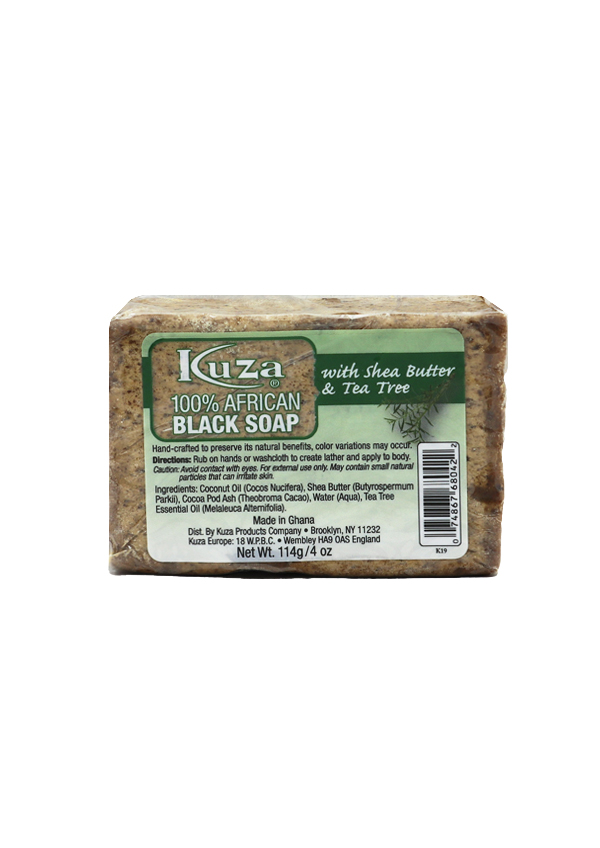 KUZA 100% Black Soap with Shea Butter & Tea Tree (4 oz) #59