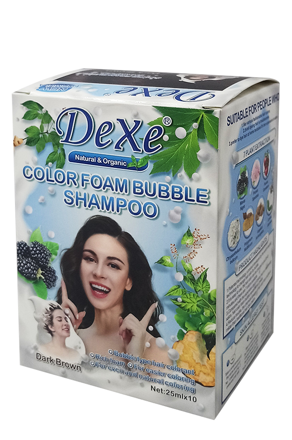 Dexe Color Foam Bubble Shampoo - Dark Brown (25 ml x 10 pc) #10