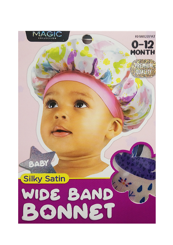 Magic Baby Silky Satin Wide Bonnet #KHW02BPAT - dz