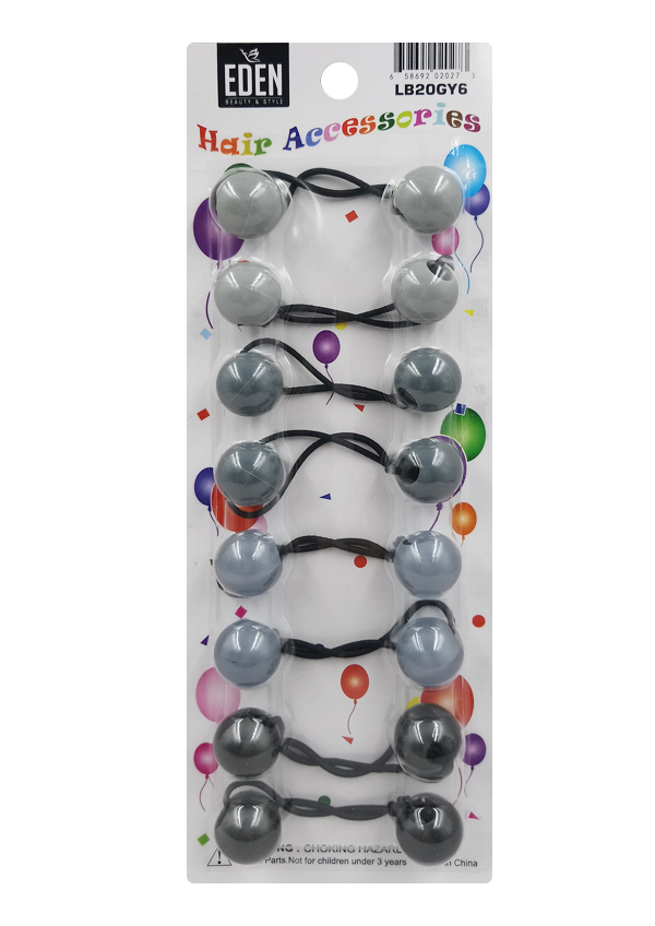 Eden 20mm Hair Ball -Gray Tone Assorted #LB20GY6 -pk