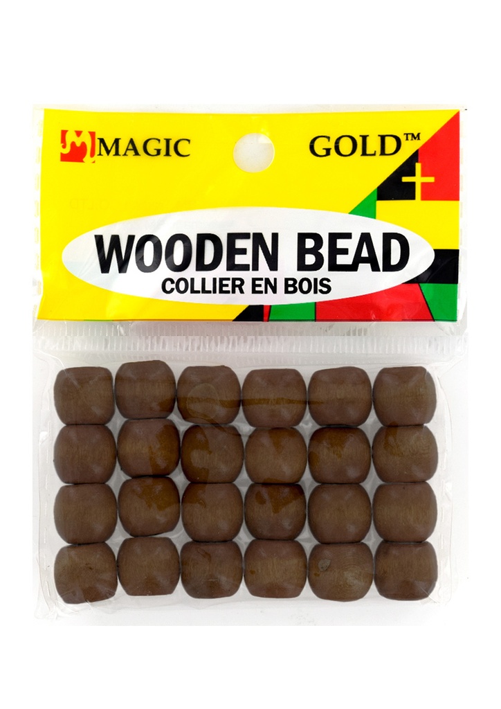 Magic Gold Wooden Bead (S) -Dark Brown #1368 -dz