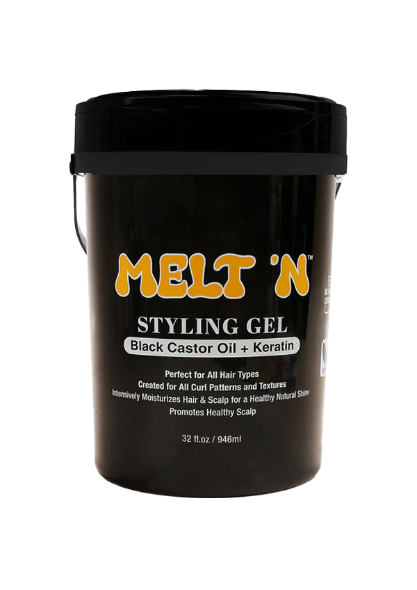 Ebin MELT’N Styling Gel -Black Black Caster Oil + Keratin (32 oz/946 ml) #248