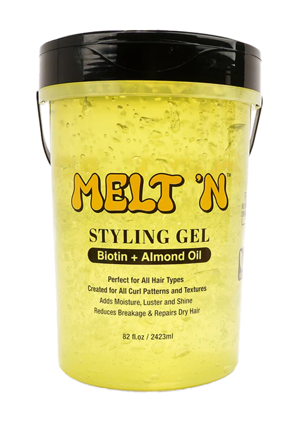 Ebin MELT’N Styling Gel -Yellow Biotin + Almond Oil (82 oz/2423 ml) #252