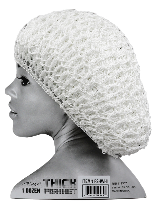 Magic Fish Thick Hair Net -White #FSHWHI -dz
