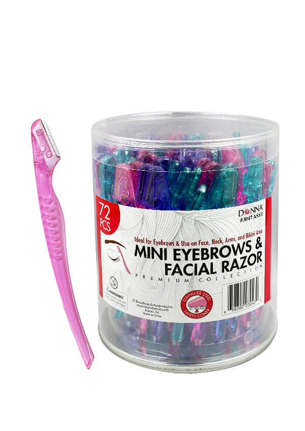 Donna Mini Eyebrows & Facial Razor #3047Asst (72 pc) -pk
