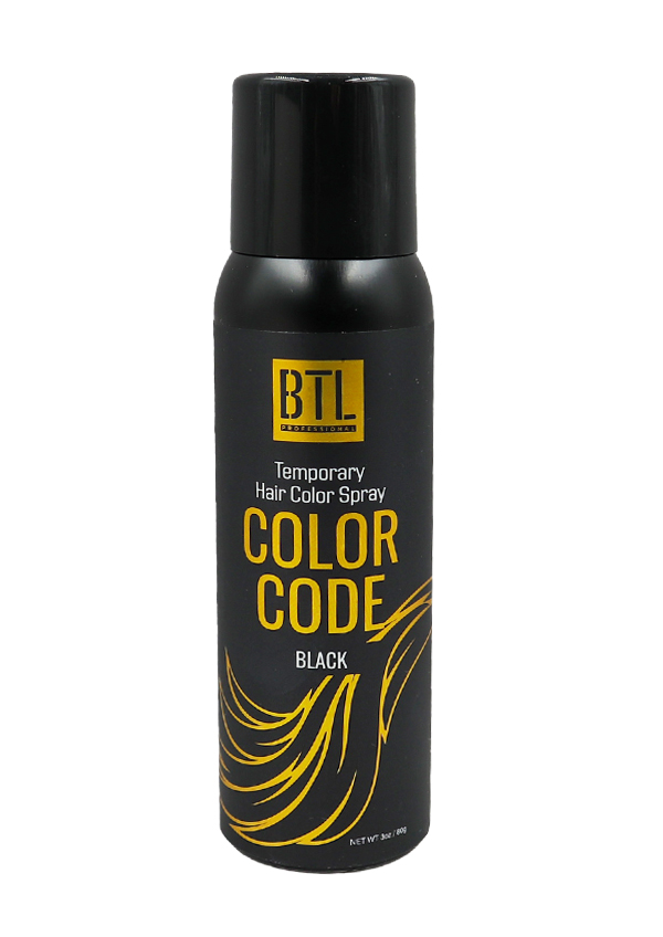 BTL Color Code Temporay Hair Color Spray -Black (3 oz) #17