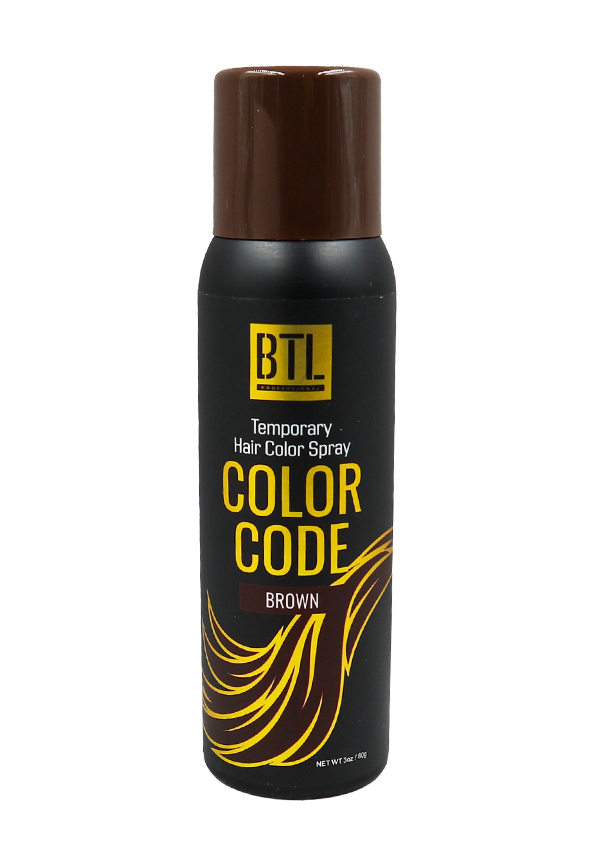 BTL Color Code Temporay Hair Color Spray -Brown (3 oz) #17