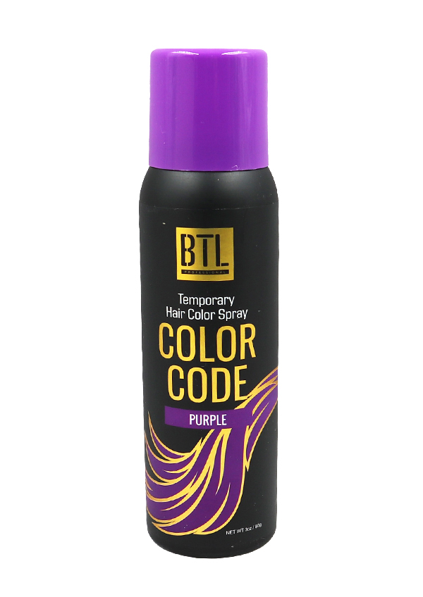 BTL Color Code Temporay Hair Color Spray #Purple (3 oz) #17