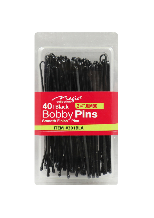 Magic 40 Bobby Pins 2 3/4"Jumbo Black #301BLA -dz