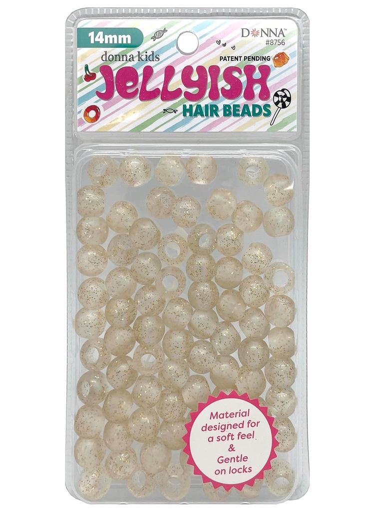 Donna Kids 14mm Jellyish Beads #8756GP Gold Glitter -pc