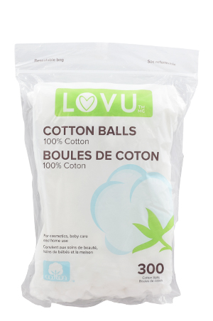LOVU Cotton Balls (300 balls/bag) -pc