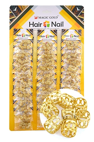 [CX7200G] MAGIC GOLD Gold Hair & Nail Ring Bead(L) #CX7200 [36/pk]-pk