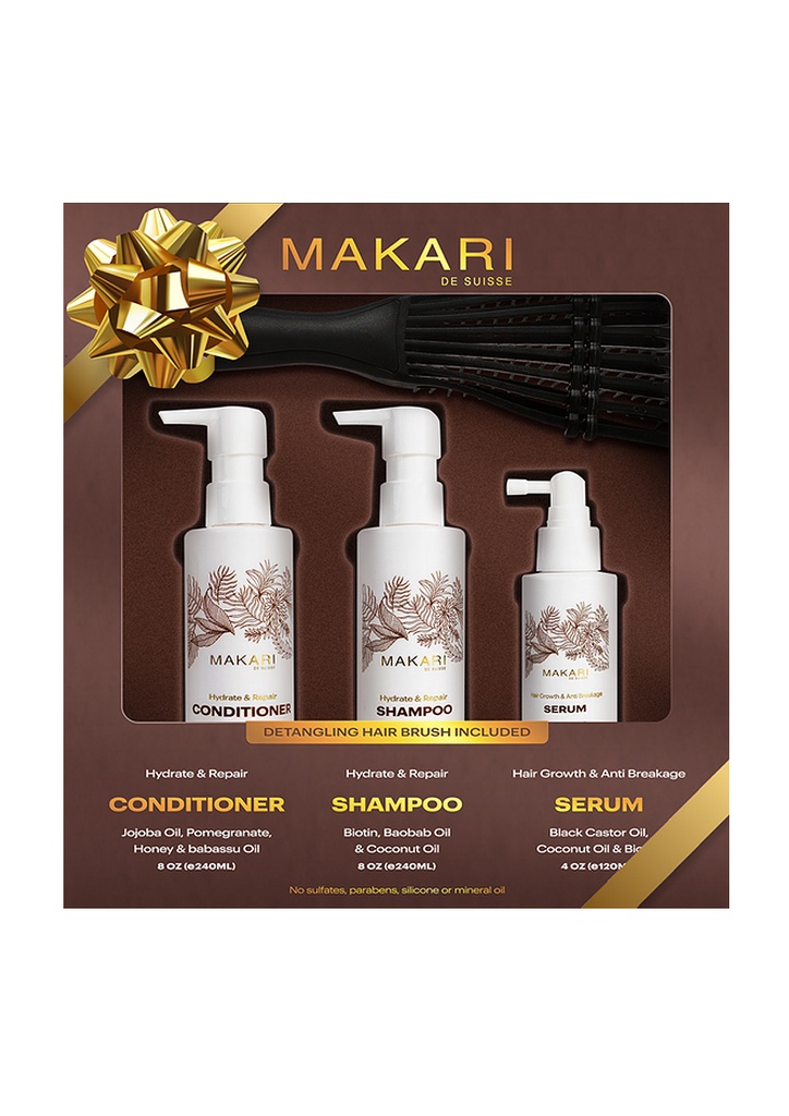 Makari Hydrate & Repair Haircare Set [Conditioner(8 oz)+Shampoo(8 oz)+Serum] #91