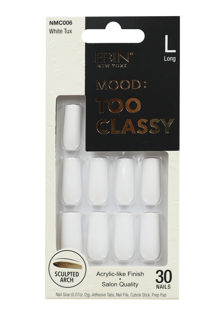 Ebin Nail Mood: Too Classy -White Tux #NMC006 (L)