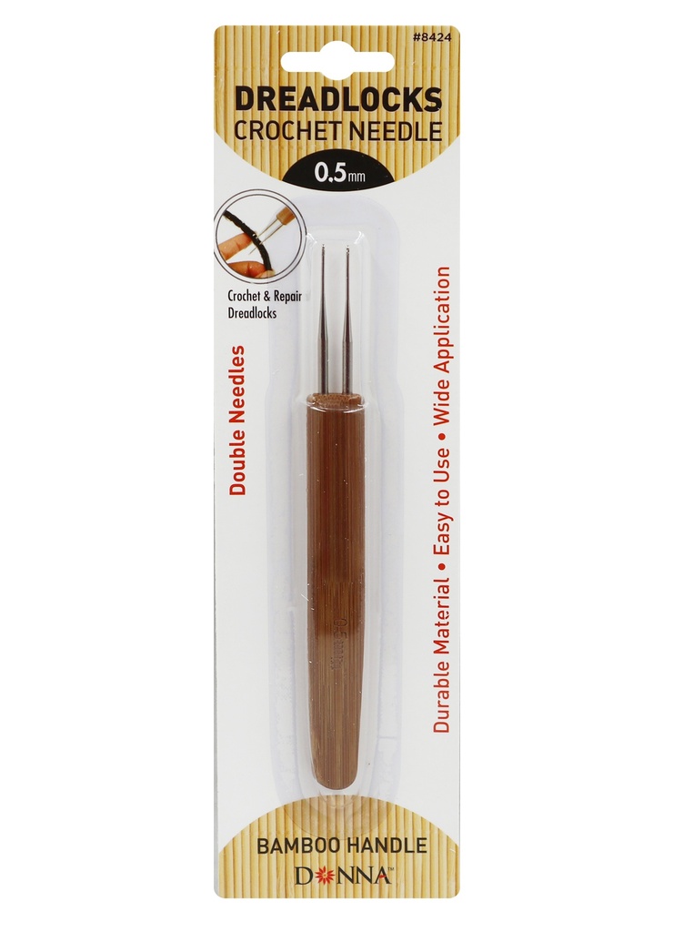 Donna 2-Hook Bamboo Dreadlocks Needle (0.5 mm) #8424 -dz