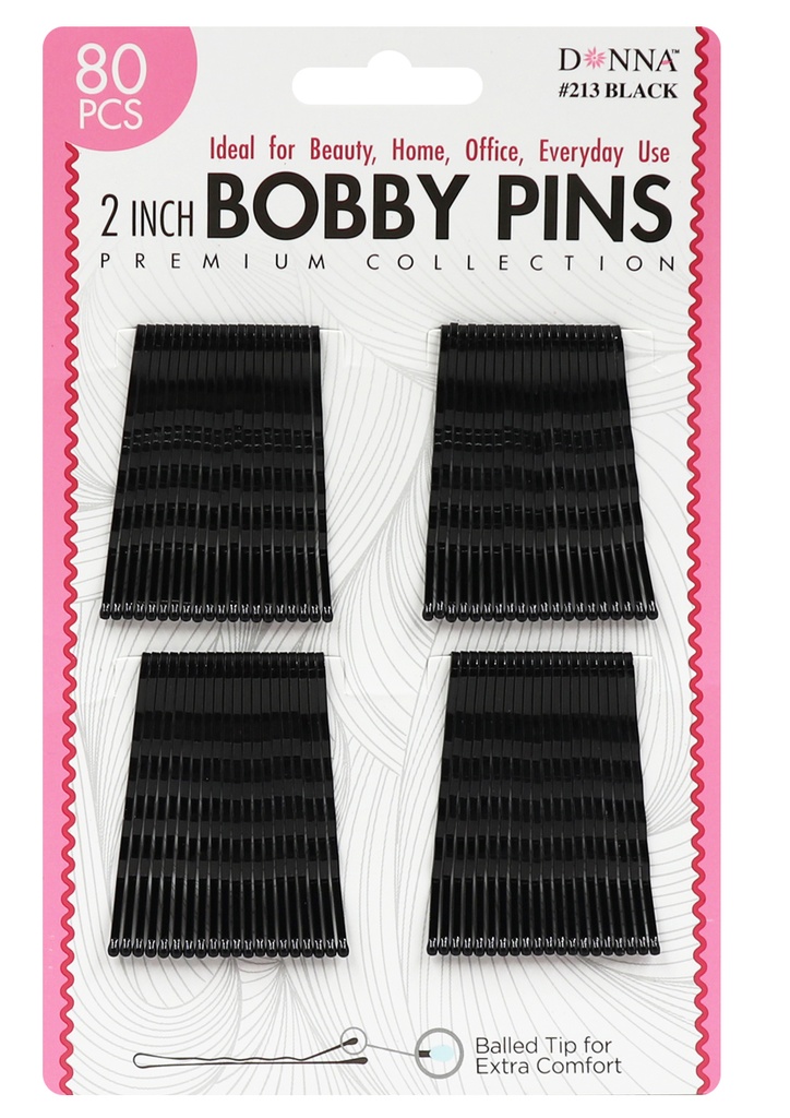 Donna Bobby Pins (2"/80 pcs) #213 Black -dz