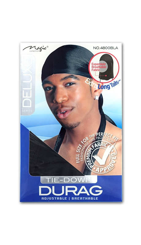 [MC04800] Magic Expandable Deluxe Tie-Down DuRag #4800BLA -dz