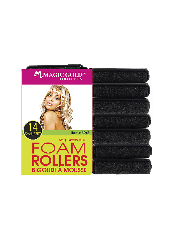 Magic Gold 14 Foam Rollers #394S Black -pc