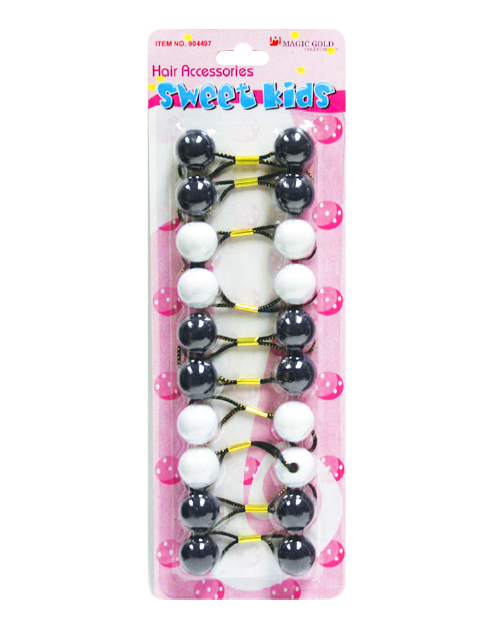 [MG91611D] Magic Gold Bubble Round (18mm) #904497 Black/White(L) -pc