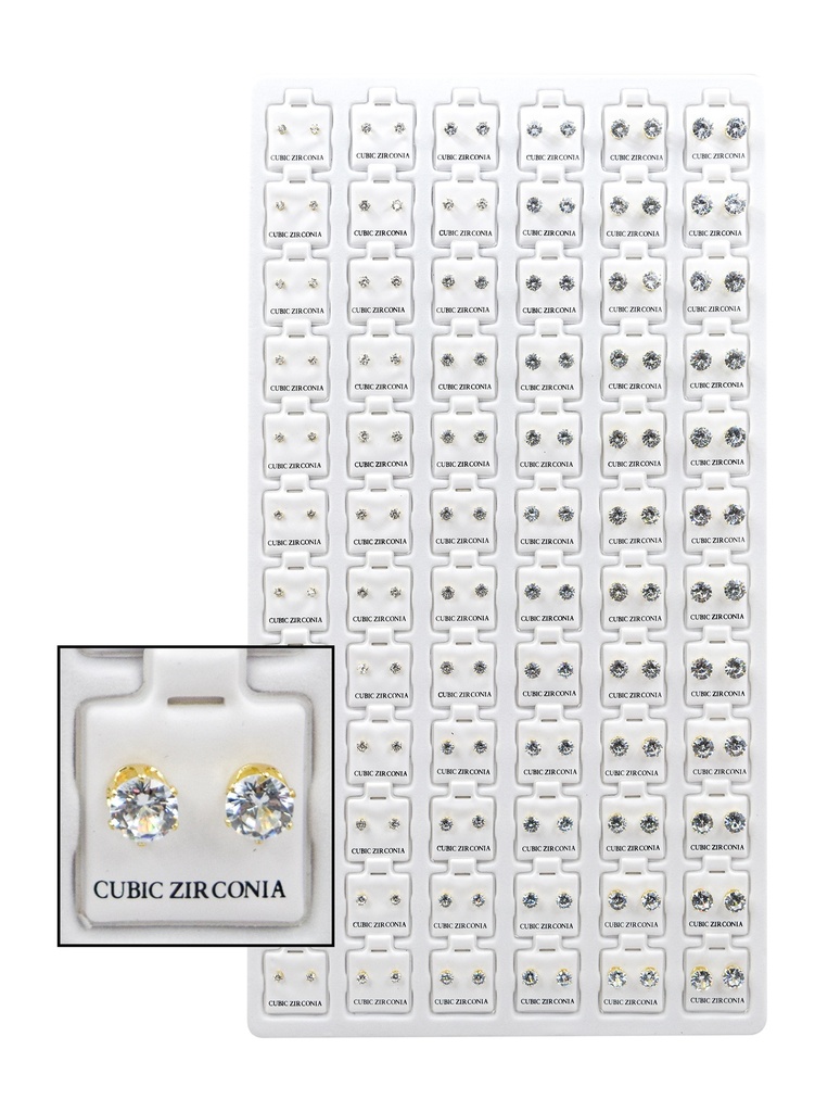 [MG98917] Magic Gold Cubic Zirconia [Round Gold] 72pair #ERJ98917 -pk