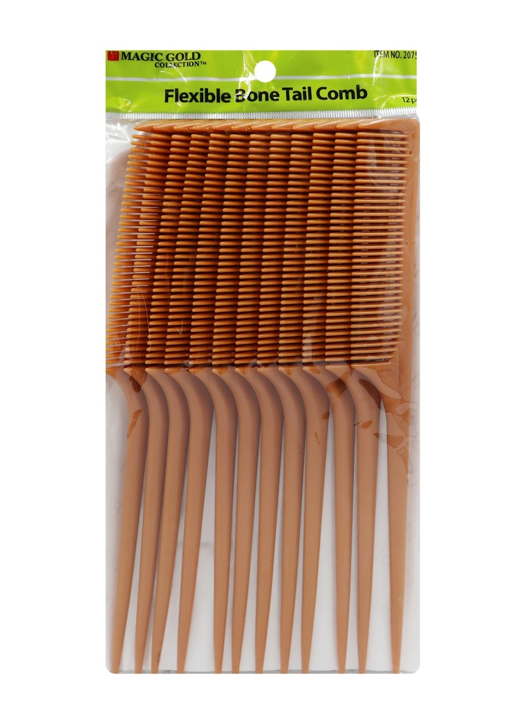 [MG920758] Magic Gold Flexible Bone Tail Comb #2075 Brown-dz