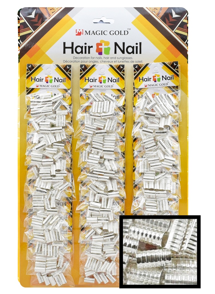 [MG97659] Magic Gold Hair & Nail Ring Bead #CX7659 (36pk) Silver -pk