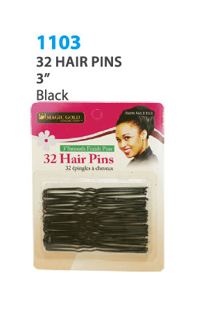 [MG91103] Magic Gold Hair Pins 3" #Black(#1103) - dz