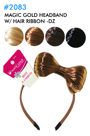 Magic Gold Headband w/ Hair Ribbon #2083 Asst -dz