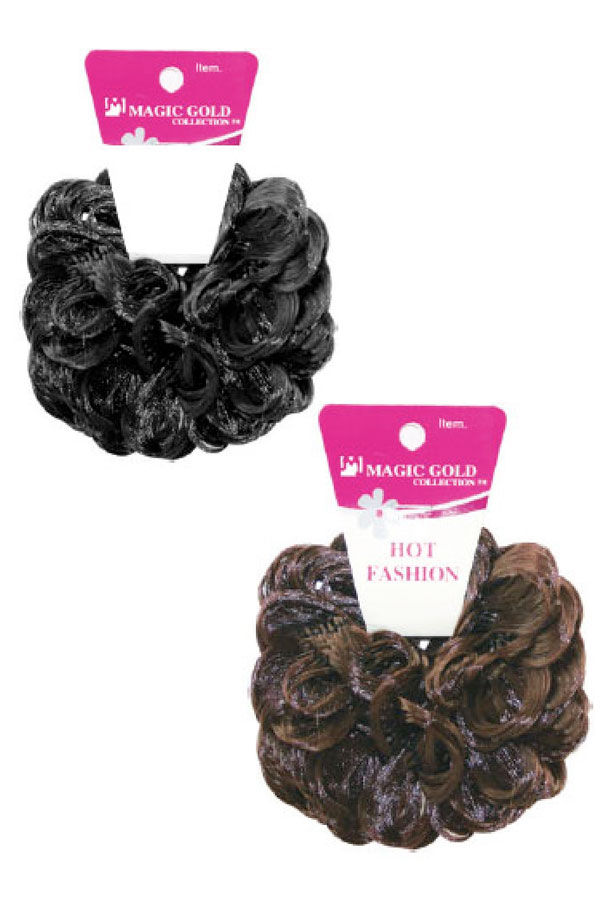 Magic Gold Hot Fashion Elastic Band w/ Hair #2080 Black -dz