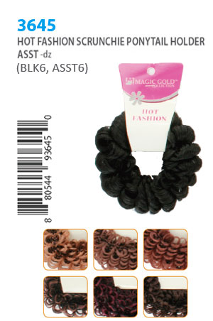 [MG93645] Magic Gold Hot Fashion Ponytail Holder #3645 ASST -dz