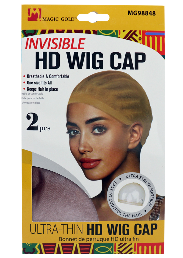 [MG98848] Magic Gold Invisible HD Wig Cap #MG98848 M.Brown (2 pc/pk) -dz