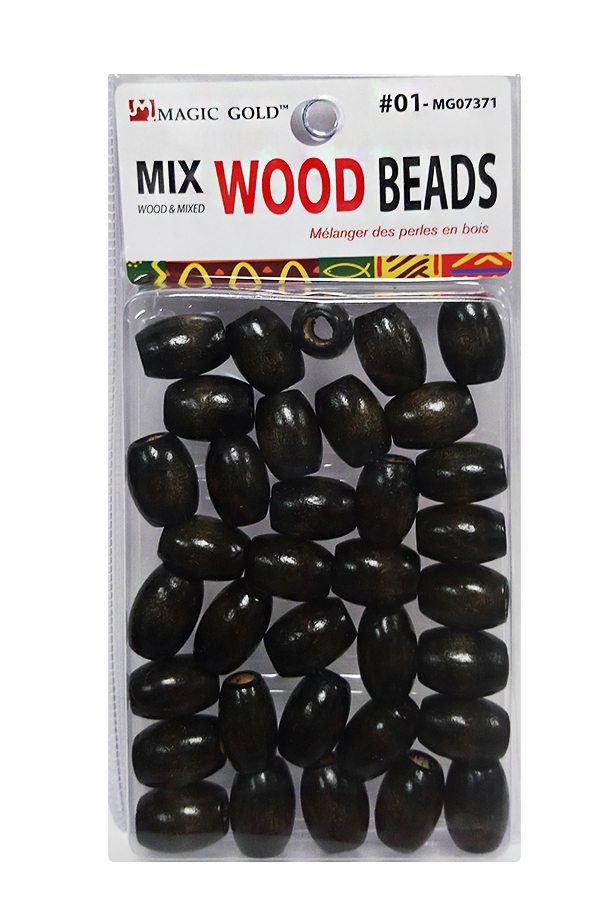 Magic Gold Mix Wood Beads #MG07371 - pc