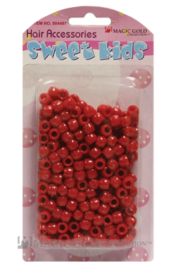 Magic Gold Plastic Bead (S) #1628 Red -pc