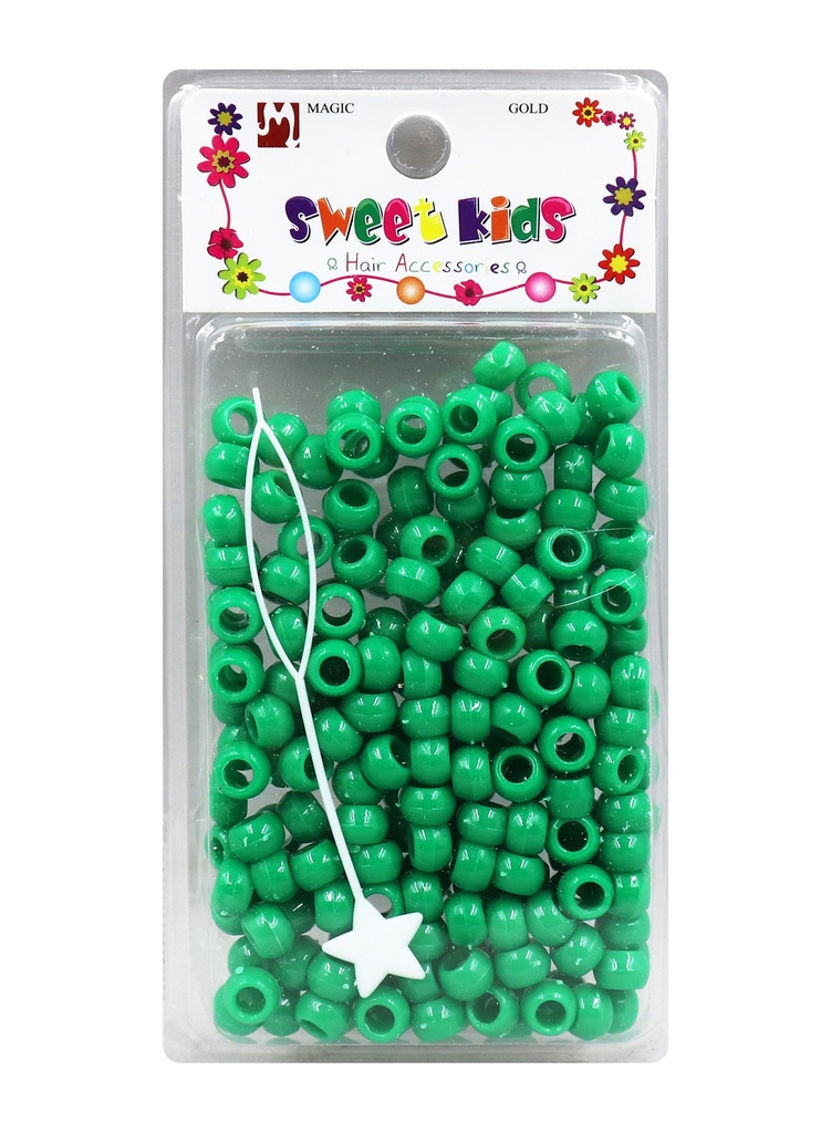 Magic Gold Plastic Bead (S) #1985 Green - pc