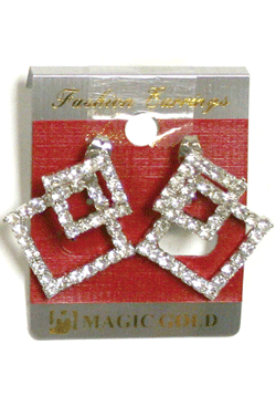 Magic Gold Rhine Stone Earring #4724 -pc