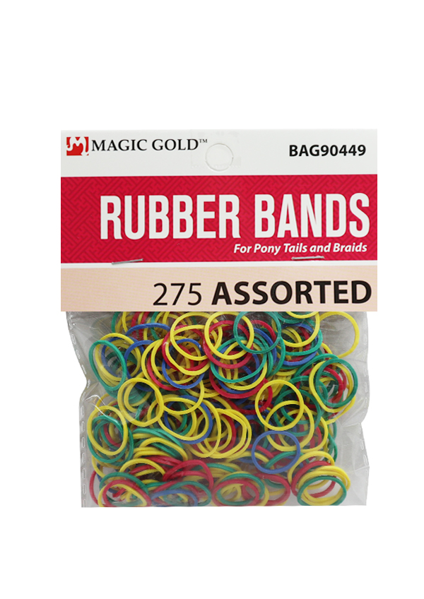 [MG04497] Magic Gold Rubber Bands 275 -Assorted #BAG90449(#RUB0449) -dz