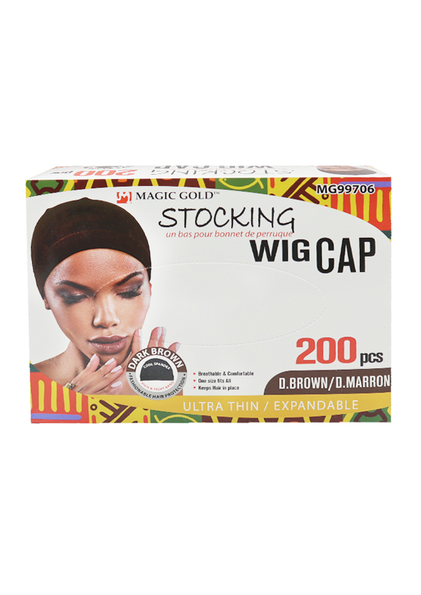 [MG99706] Magic Gold Stocking Wig Cap #MG99706 D.Brown (200 pc) -pc